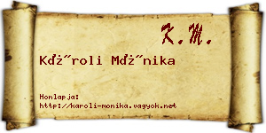 Károli Mónika névjegykártya
