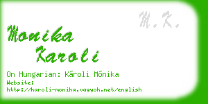 monika karoli business card